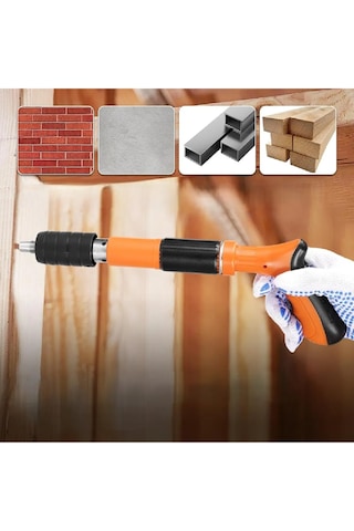 Barutlu Çivi Çakma Tabancası Seti 150 Çivi + Gözlük + Eldiven