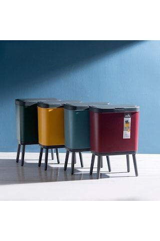 Sones Vitunhoo Tg3450 Uzun Bacaklı Çöp Kutusu Ev Tipi Kapaklı Çöp Kutusu Mürekkep Yeşili Yeşil