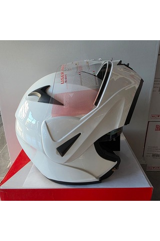 Çene Açılır Kask Vizörlü Md-808 Vırtue Beyaz L