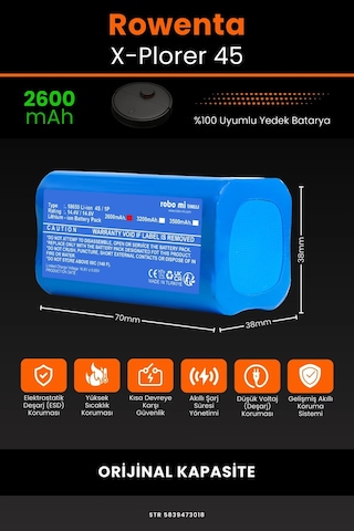 Rowenta X-plorer 45 2600mah Robot Süpürge Bataryası