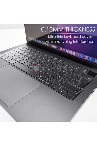 NovStrap Apple Uyumlu MacBook Pro 2023 16 inç M2 A2780 Türkçe Q Klavye Şeffaf Klavye Koruyucu Kılıf