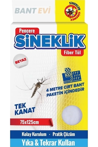 Yapışkanlı Sineklik 75x125cm Tek Kanat Pencere Sineklik Bantlı