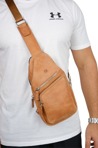 Mft Leather Hakiki Deri Unisex Çapraz Çanta Baggy 6981 Tiguan Camel