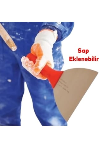 Saplı Metal Spatula Sıva Duvar Macun Boya Kazıma Ispatulası 16 Cm Takılabilir Sap Diğer
