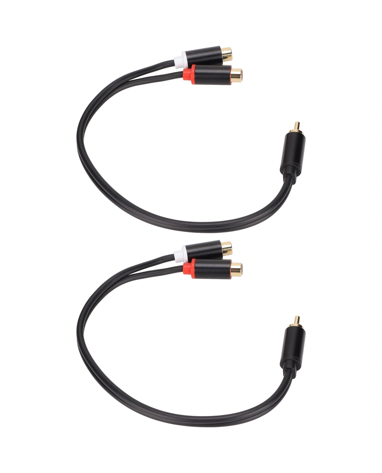 Shineyee 2 Adet Rca Splitter Kablosu - 1 Erkek 2 Dişi Y Tipi, Stereo/mono Dönüştürücü, Altın Kaplı, 0.3m, Hoparlör/av Subwoofer İçin 3686mff