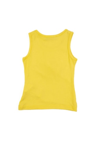 Kız Bebek Sarı Yeşil Çiçekli Askılı Yazlık Tişört Sarı