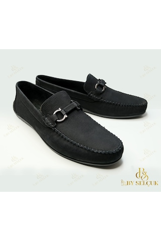 Loafer Nubuk Deri Siyah Nubuk