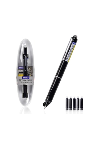 Wrıtech W-784 Basmalı Dolma Kalem Siyah Gövde - Blister Ahşap