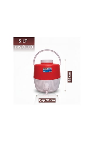 5 Lt Piknik Termos 1003 Super Picnic Cooler Jug -337 Kırmızı