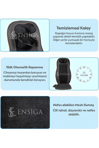 Servikal Bel Boyun Ve Sırt Masaj Sandalye Minderi Yastık Araba Minder Masaj Aleti Siyah