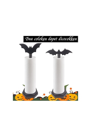 Folinda Gotik Tarz Ahşap Konseyli Sandık Şekilli Peçete Tutucu, Halloween Dekoru İçin Masaüstü Roll Peçete Rafı Siyah