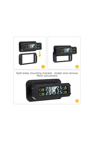 Sones Araba Yüksek Hassasiyetli Solar Şarj Lastik Basıncı İzleme Sistemi Tpms, Harici Bip Sensörü