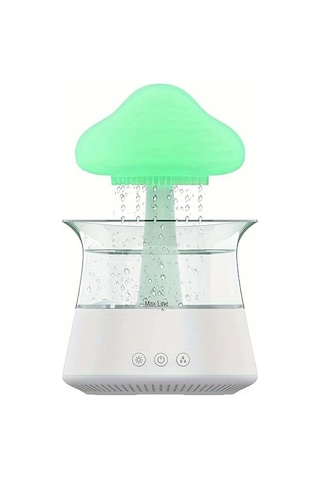 Motion003 Beyaz Yağmur Bulutu Aromaterapi Esansiyel Yağı Zen Difüzörü Ve Gece Lambası Masa Nemlendirici Uyku Rahatlatıcı