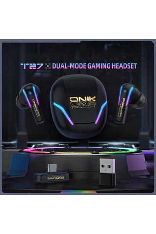 Onıkuma T27 Çift Modlu Soğuk Kablosuz Bluetooth Kulaklık Siyah