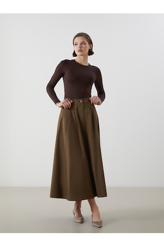 Lcwaıkıkı Classic Haki Standart Fit Kadın Etek