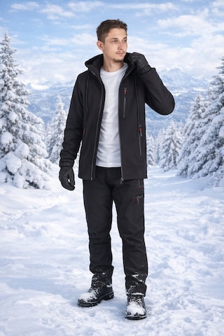 Vatan Tekstil İçi Polarlı Kışlık İthal Softshell Rüzgar Geçirmez Su İtici Kumaş Erkek Pantolon Siyah
