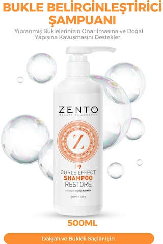Zento Bukle Belirginleştirme Etkili Saç Bakım Şampuanı 500 ML