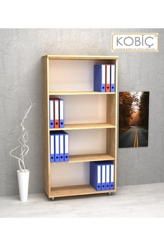 Kobiç Ofis Dosya Dolabı Raflı Suntalam Dolap 70x35x150cm Meşe Meşe