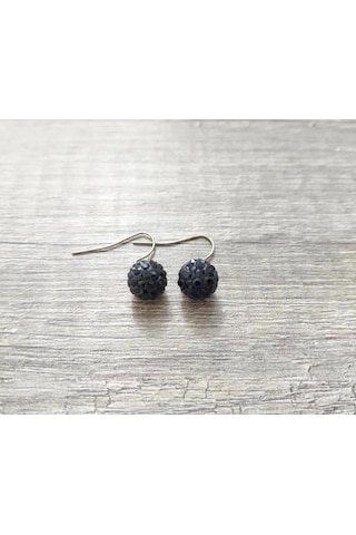 Hdmarketim Şambala Model Swarovski Taşlı Siyah Sallantılı Küpe Çok Renkli