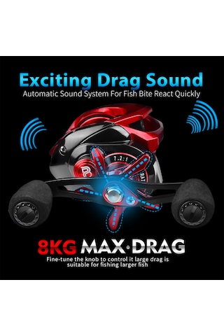 Gajeena Proberos Vhc120 Sağ El Metal Balık Makinesi - 8kg Fren Gücü, 3+1 Rulman, 7.2:1 Dişli Oranı