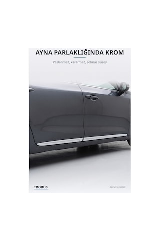 Renault Clio 5 2019 Ve Sonrası Uyumlu Krom Yan Kapı Çıtası 2 Parça Paslanmaz Çelik R.s Line