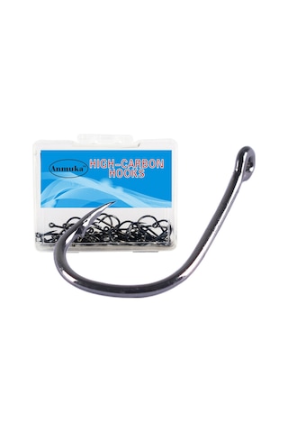 Kosona 7 Numara 100 Adet Yüksek Karbon Çelik Işını Kanca, Dairesel Uçlu, Dikişli, Dayanıklı, Deniz/nehir/baraj İçin