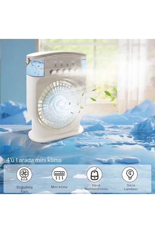 Vtn-86 Şarjlı 600 Ml Su Hazneli Taşınabilir Masaüstü Vanilatör 2000 Mah Pil,