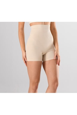 Nacar Store Kadın 1 Beden Küçülten Yüksek Bel Boxer Slikonlu Ten Rengi Dikişsiz Korse