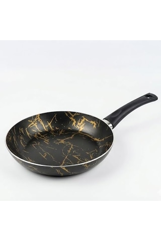 Desert 26 Cm Eco Tava Siyah Üzeri Gold İzmir Desen - Yanmaz Yapışmaz Granit Efektli Günlük Kızartma Ve Omlet Tavası Açık Bakır
