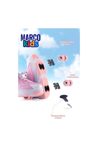 Marcokids Marco Kids 26y1801 Çocuk Işıklı Paten Ayakkabı Pembe
