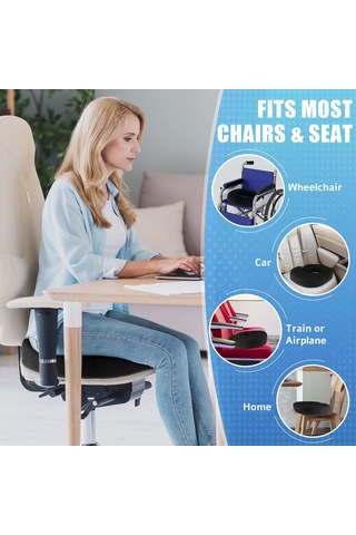 Geeksen "yüksek Yoğunluklu Hafıza Köpüklü Donat Yastık - Hemoroid, Bel Ve Kuyruk Sokumu Ağrısı İçin Rahat Oturma Pedi Siyah " Siyah