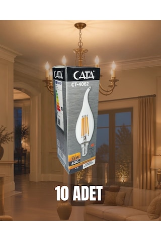 Cata Ct-4062 Led Kıvrık Buji Ampul 4w Günışığı - 10 Lu Paket