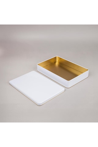 Beyaz Metal Kutu 30x20x4,5 Cm