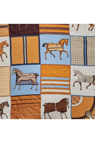 Hedea Gökyüzüne Açılan Yeleler Saten Fular 70x70 Cm Çok Renkli