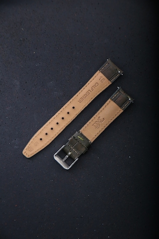 Hakiki Deri 18mm Akıllı Pimli Saat Kordonu Haki