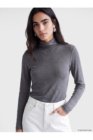 Lc Waikiki Lc Waıkıkı Antrasit Dik Yaka Kadın Body