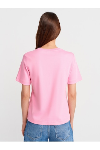 Dilvin 31763 Bisiklet Yaka T-shirt-pembe Pembe