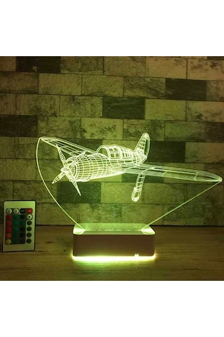 Özel Tasarım Pırpır Uçak 3D Led Lamba