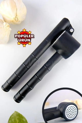 Nishev Koncis Sarımsak Ezici / Paslanmaz Çelik Sarımsak Sıkacağı Siyah