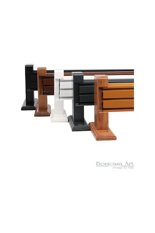 Napoli Ahşap Başlıklı 3 Kanallı Alüminyum Dekoratif Ray Korniş Modern Rustik Beyaz 200 Cm Beyaz