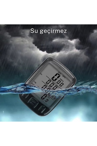 Bisiklet Km Hız Sayacı Led Ekran Hız Göstergesi - Su Geçirmez Siyah