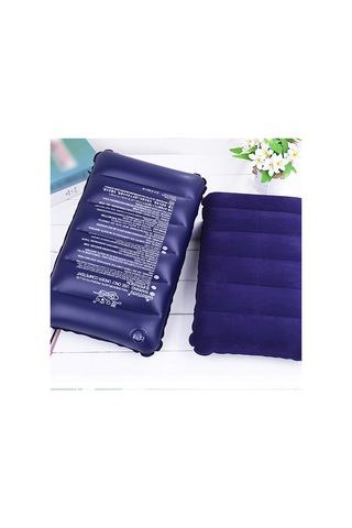 Fosenze Seyahat Ve Kamp İçin Pvc Floklu Yastık - Boyun Ve Lomber Desteğiyle Ofis Dinlenme, Piknik Kullanıma Uygun 46x30x9cm Hava Yastığı Mor