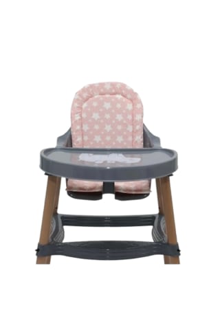 Premium Rahat Taşınabilir %100 Pamuk Pembe Lüx Mama Sandalyesi Minderi