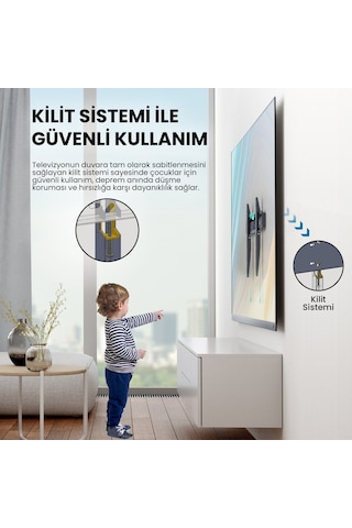 Tvtech I Tv Duvar Askı Aparatı I Deprem Ve Çocuk Kilitli Sistem