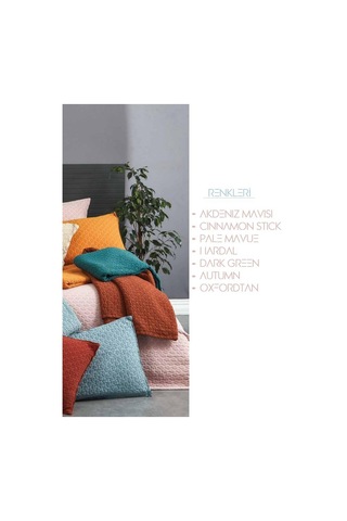 Ceyline Stonewashed Yatak Örtüsü Çk Ambiance Akdeniz Mavisi Mavi