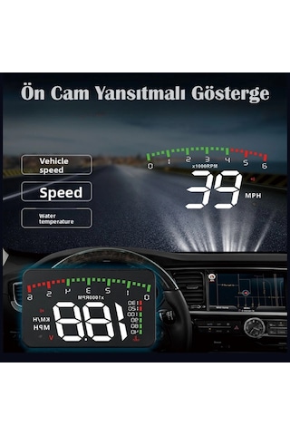 3.5 İnç Hud Head Up Display Obd2 Dijital Araç Hız Göstergesi Ön Cam Projektörü