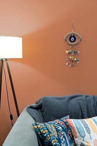 Nazar Boncuklu Hasır Deniz Kabuklu Kötü Göz Kovucu Duvar Süsü Rüz Mavi