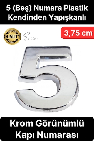 No 5 Kapı Numarası Kendinden Yapışkanlı Masa Dolap Plastik Ev Posta Kutusu Dış Mekan Daire 3,75 Cm
