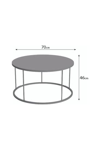 Terra Yuvarlak Orta Sehpa Bej 70 Cm Siyah