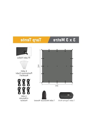 4 Mevsim Su Geçirmez Tarp Tente, 300x300 Cm Gölgelik Ve Koruma